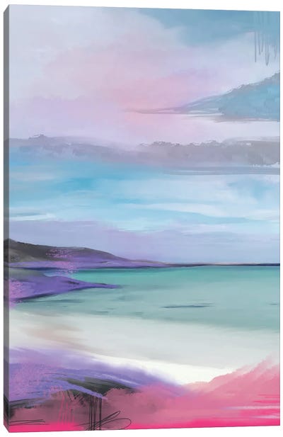 Birch Island Beach Pink Canvas Art Print - Pops of Pink