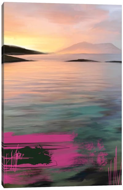 Lofoten Sunrise Pink Canvas Art Print - Pops of Pink