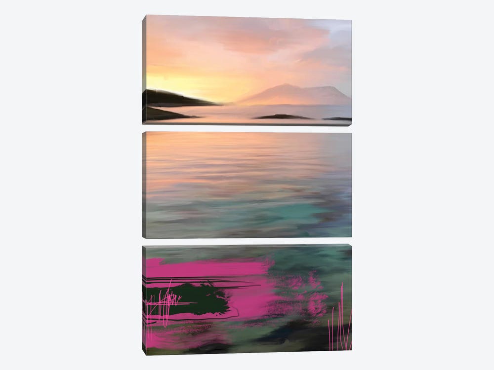Lofoten Sunrise Pink by Juliana Loomer 3-piece Canvas Art