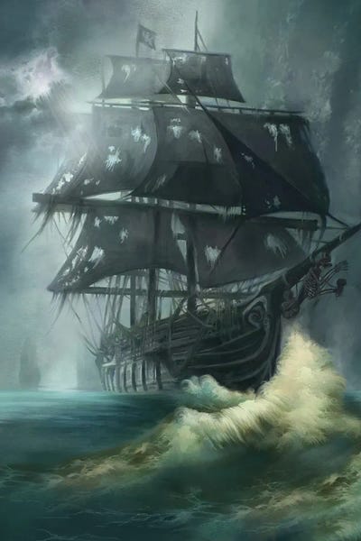 Boats: Black Pearl Ghost Ship by Juliana Loomer