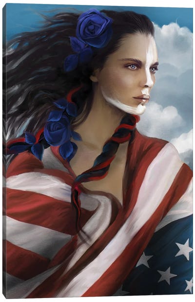 Eagle Eye Patriot Canvas Art Print - Juliana Loomer