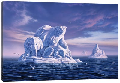 Icebergs Canvas Art Print