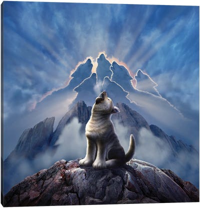 Leader Of The Pack Canvas Art Print - Wolf Art