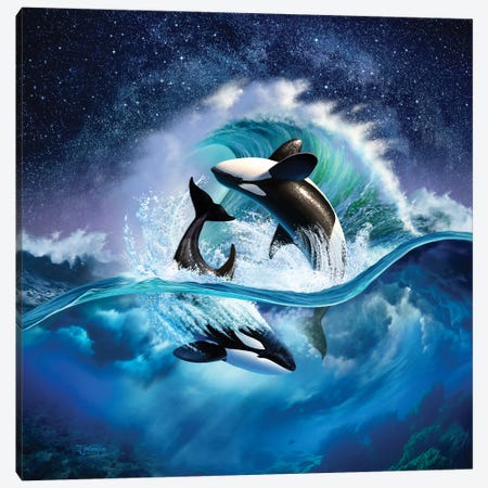 Orca Wave Canvas Print #JLR17} by Jerry Lofaro Canvas Art