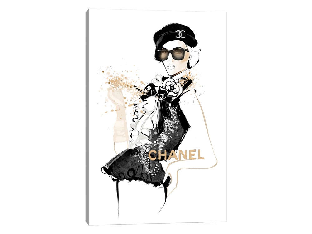 Iconic Chanel - Canvas Print Wall Art by Janka Letková ( Fashion > Fashion Brands > Chanel art) - 12x8 in