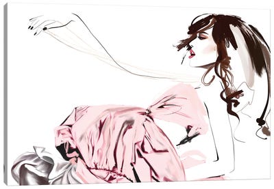 Pink Dress Canvas Art Print - Janka Letková
