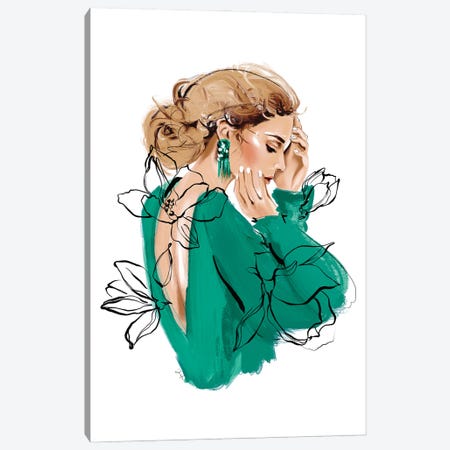 Emerald Beauty Canvas Print #JLT25} by Janka Letková Art Print