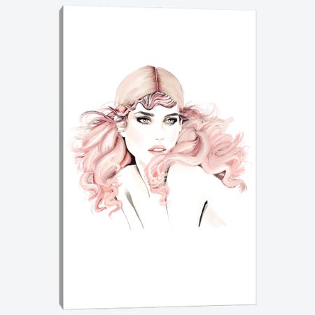 Pink Hair Canvas Print #JLT34} by Janka Letková Canvas Wall Art