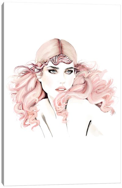 Pink Hair Canvas Art Print - Janka Letková