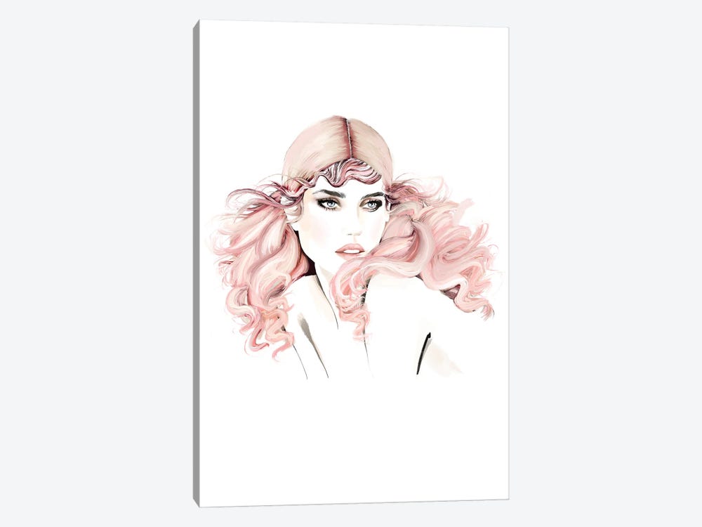 Pink Hair by Janka Letková 1-piece Canvas Print
