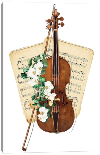 Violin Canvas Art Print - Orchid Art