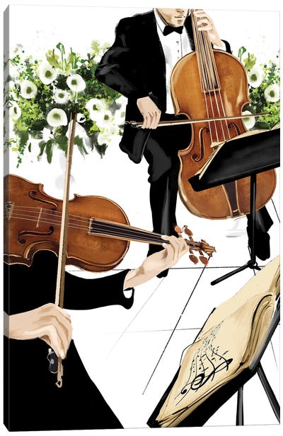 Wedding Band Canvas Art Print - Violin Art