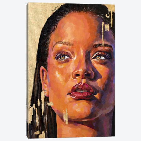 Rihanna Canvas Print #JLU21} by Jackie Liu Art Print