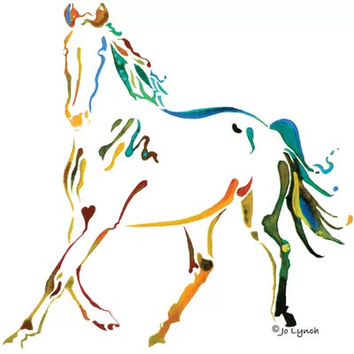 Horse Many Colors II by Jo Lynch framed canvas print