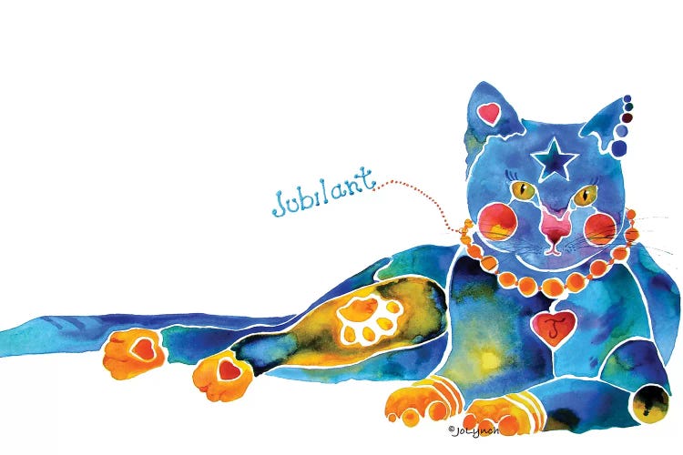 Jubilant Cat by Jo Lynch wall art