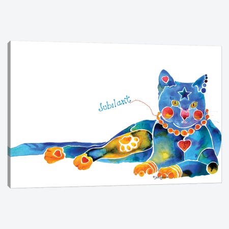 Jubilant Cat Canvas Print #JLY105} by Jo Lynch Art Print