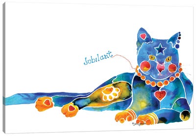 Jubilant Cat Canvas Art Print - Jo Lynch