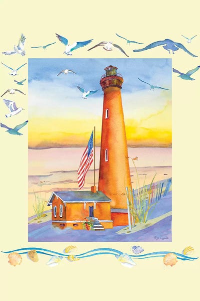 Kids Nautical Art: Lighthouse Currituck I by Jo Lynch