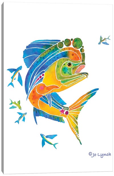 Mahi Sport Fish Canvas Art Print - Pantone 2020 Classic Blue
