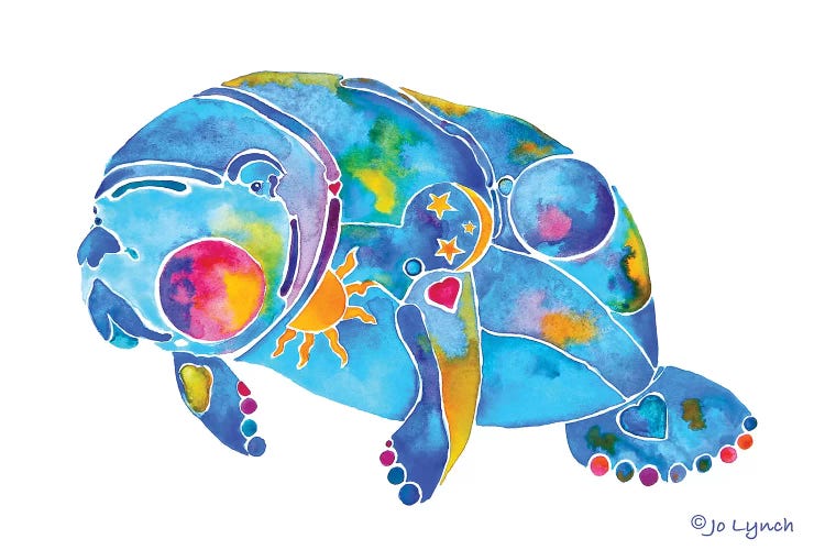 Manatee Sunny Blue Springs by Jo Lynch wall art