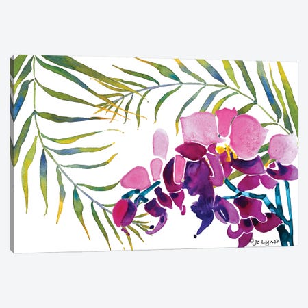 Orchid Leaves Canvas Print #JLY117} by Jo Lynch Canvas Wall Art