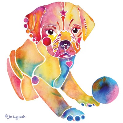 Puggle Dog Puppy by Jo Lynch framed wall art
