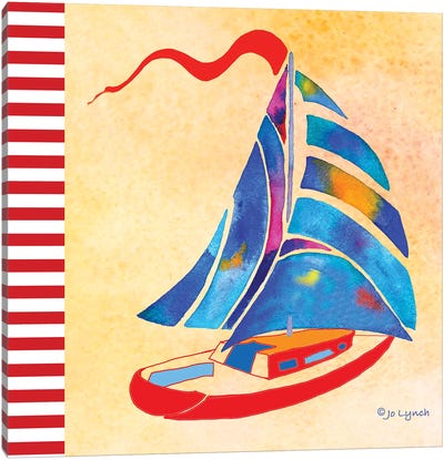 SailBoat Summer Canvas Art Print - Kids Nautical Art