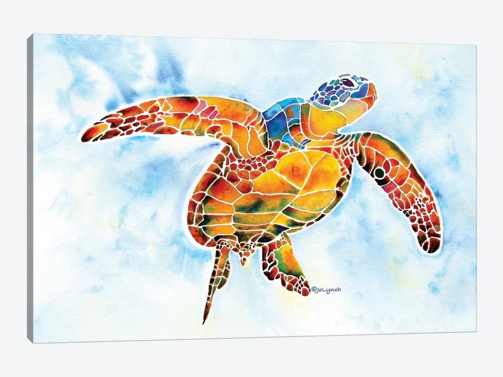 Sea Turtle I - Gentle Giant by Jo Lynch 1-piece Canvas Art Print