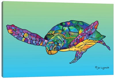 Sea Turtle Celebration Canvas Art Print - Jo Lynch