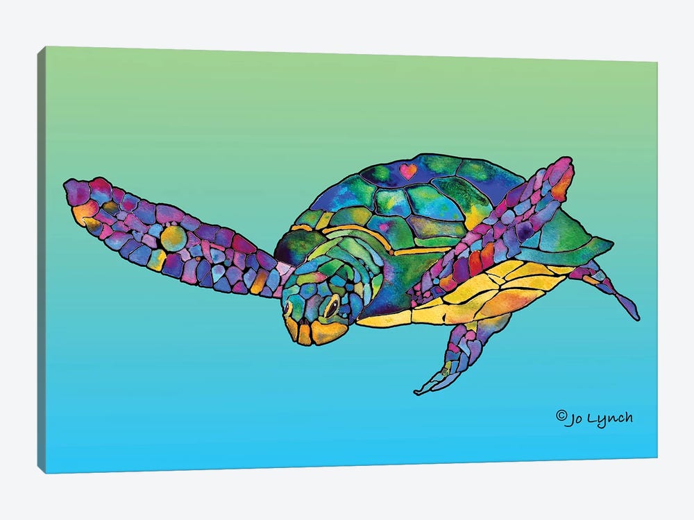 Sea Turtle Celebration by Jo Lynch 1-piece Art Print