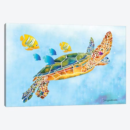 Sea Turtle Fish Canvas Print #JLY134} by Jo Lynch Canvas Artwork