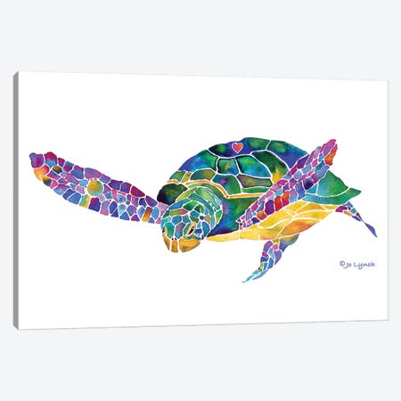 Sea Turtle Ocean 6 Canvas Print #JLY137} by Jo Lynch Canvas Art