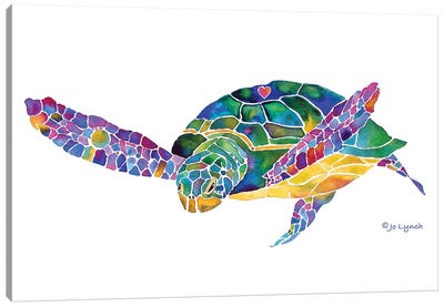 Sea Turtle Ocean 6 Canvas Art Print - Jo Lynch