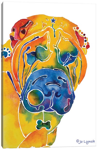 SharPei Dog Breed Canvas Art Print - Jo Lynch