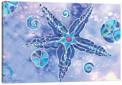 Starfish Blues Tampa Canvas Art Print - Kids Nautical Art