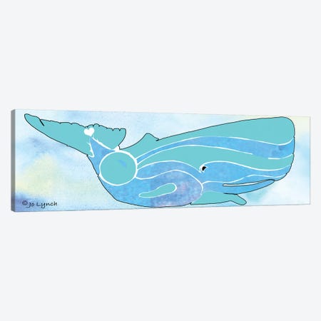 Whale Ocean Blues Canvas Print #JLY156} by Jo Lynch Canvas Artwork
