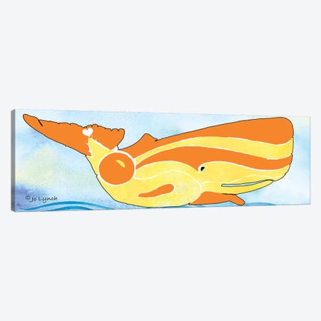 Whale Yellow Orange Canvas Print #JLY157} by Jo Lynch Canvas Artwork