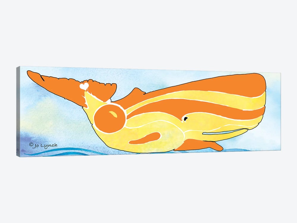 Whale Yellow Orange by Jo Lynch 1-piece Canvas Wall Art