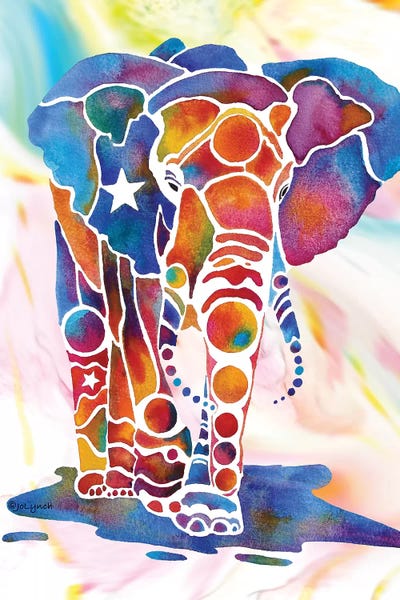 Elephant II by Jo Lynch framed canvas print