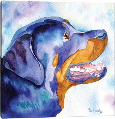 Rottie Blues Canvas Art Print - Rottweiler Art