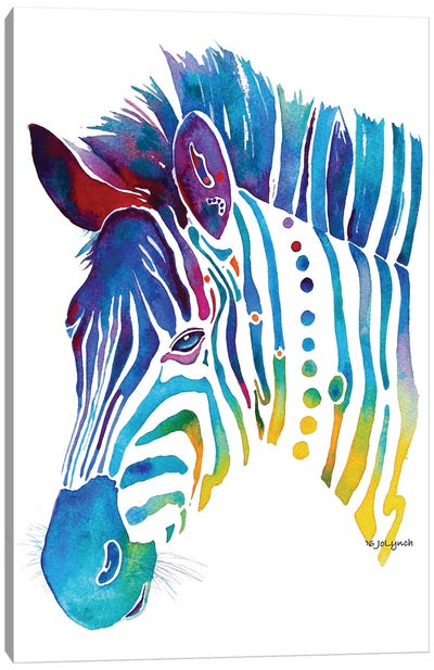 Zebra Colors Canvas Art Print - Jo Lynch
