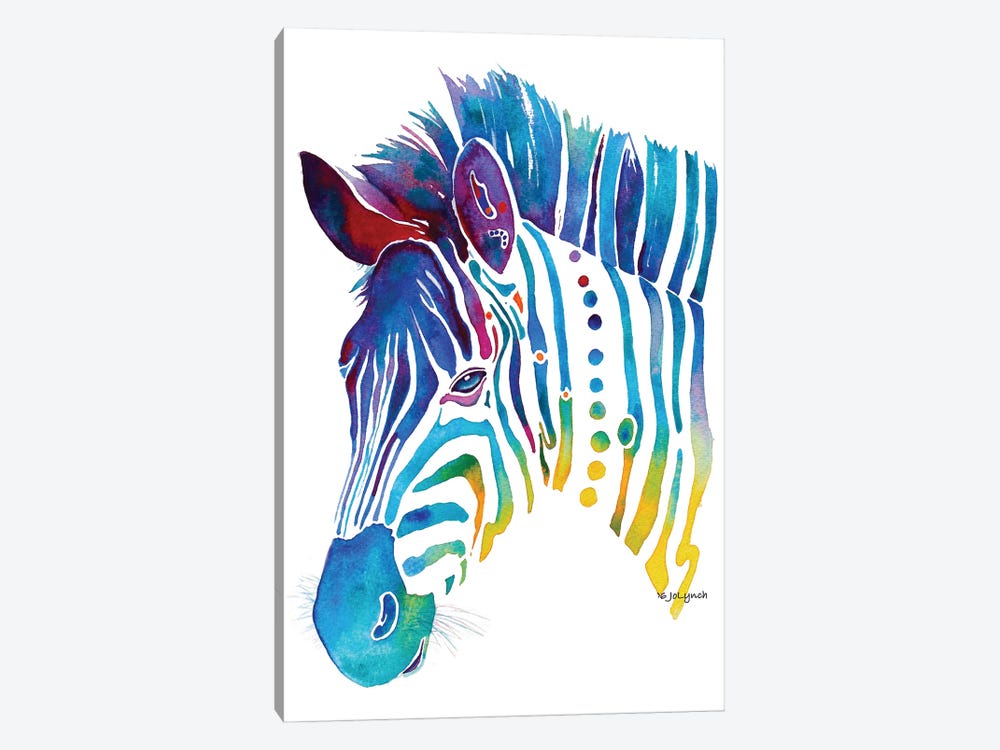 Zebra Colors by Jo Lynch 1-piece Canvas Print