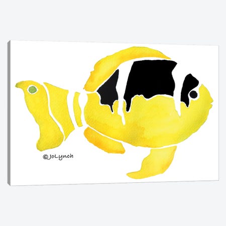 Fish Black Yellow II Canvas Print #JLY17} by Jo Lynch Canvas Print