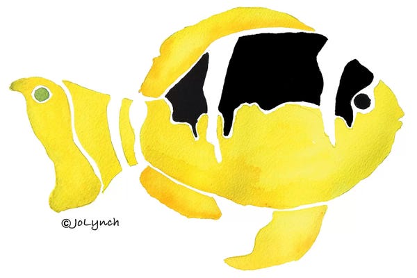 Jo Lynch: Fish Black Yellow II by Jo Lynch
