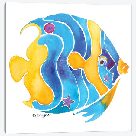 Fish Blue Yellow Angel I Canvas Print #JLY19} by Jo Lynch Canvas Wall Art