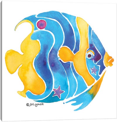Fish Blue Yellow Angel I Canvas Art Print - Jo Lynch