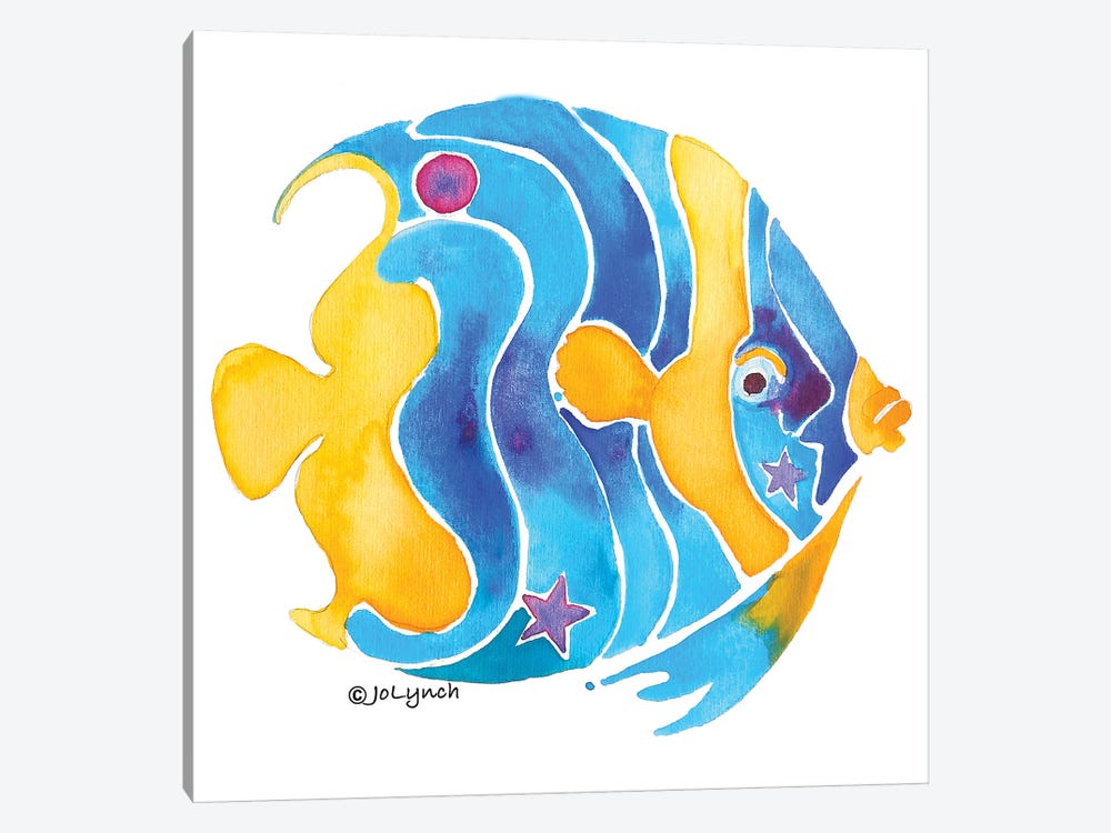 Fish Blue Yellow Angel I by Jo Lynch 1-piece Canvas Print