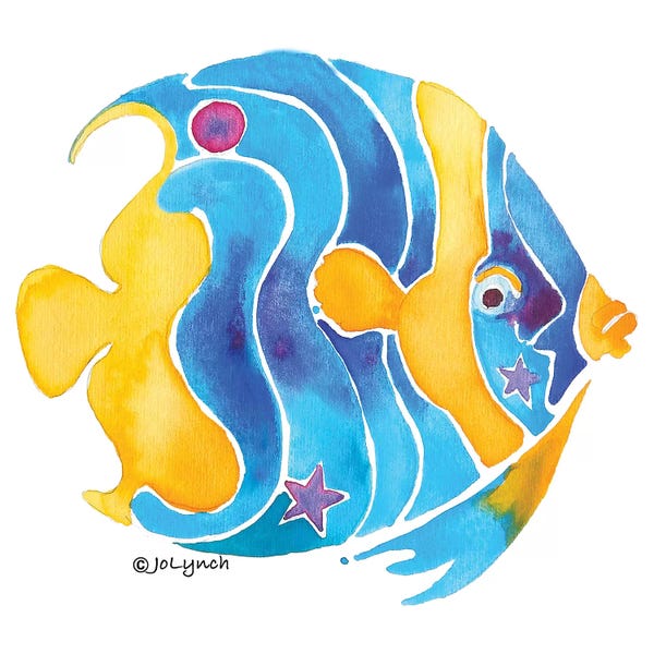 Jo Lynch: Fish Blue Yellow Angel I by Jo Lynch