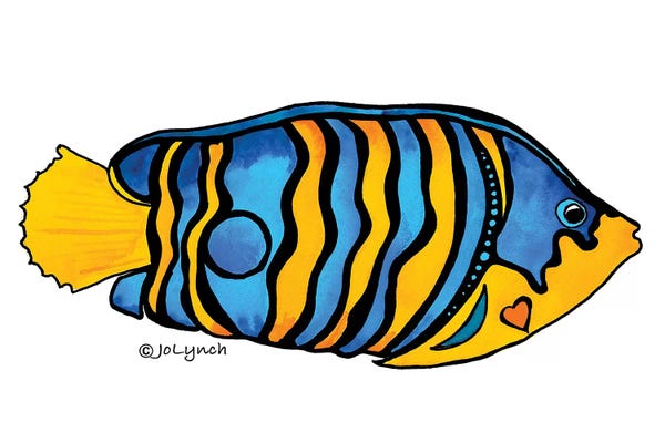 Jo Lynch: Fish Blue Yellow Stripe II by Jo Lynch