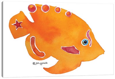 Fish Orange Canvas Art Print - Orange